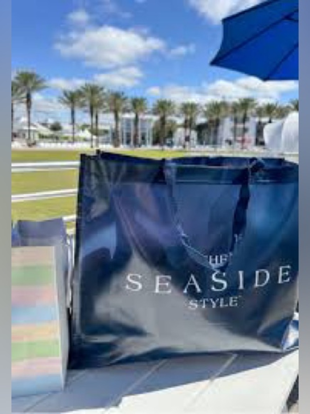 Seaside Style Navy Reusable Tote Bag